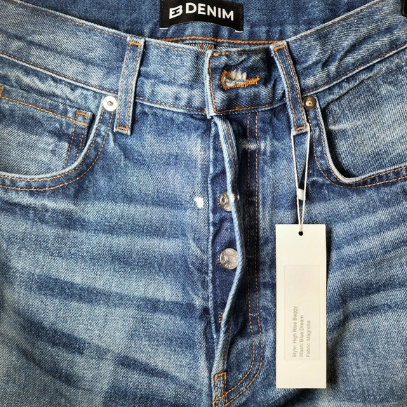 $298 EB DENIM Distressed Baggy Straight Leg Jeans - Picture 9 of 11